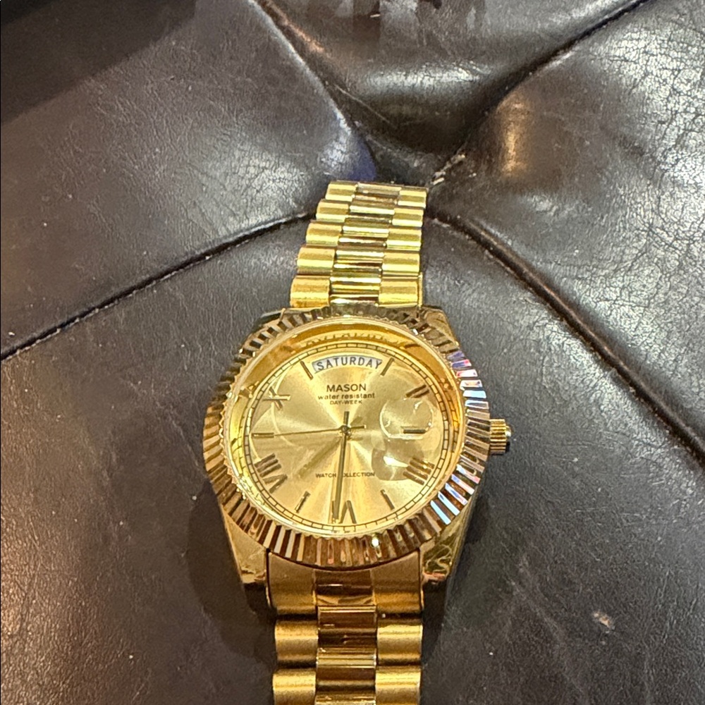 Mason Gold Watch with Day Indicator